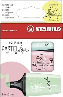 Stabilo Highlighter Pen - BOSS MINI Pastellove - Wallet of 3 - (Assorted Colours)