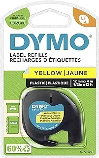 DYMO LETRA TAG TAPE 12MMX4M PLASTIC YELLOW, S0721620