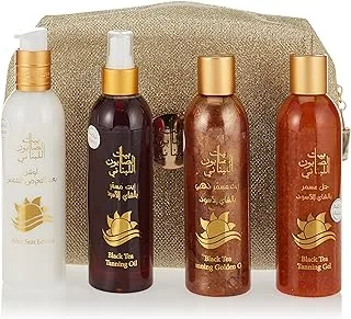 Bayt Al Saboun Al Loubnani Black Tea Tanning Set Ii (Tanning Oil 250ml + Tanning Gel 250ml + Tanning Golden Gel 250ml + After Sun Lotion 250ml)