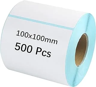 Ecvv Printable Direct Thermal Labels Self Adhesive Stickers 4 X 4 Inches, Paper Barcode Address Shipping Mailing Postage Blank 100Mm X 100Mm 500 Labels 100Mm X 100Mm, Thermalp-100 * 100