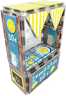 Lemonade Stand Magna-Tile Structure Set by CreateOn. Award Winning Educational Tiles, Learn Counting and Money Skills. Stem Approved. Ages 3 +