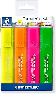 STAEDTLER Textsurfer Classic Highlighter 4 Color Set Of Rainbow Colors, 364Pwp4 (Pack Of 4)