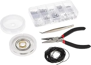 Showay Silver Jewellery Making Kit, Earring Making Kit Include Plier, Tweezers And Wire For Diy Earrings Bracelet Necklace, Mutlicolor, ‎130335#Sy-Fba2