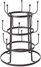 DII Home Traditions 3 Tier Countertop Or Pantry Distressed Vintage Metal Wire Tree Stand For Coffee Mugs, Glasses, And Cups Mug Brown Z01417