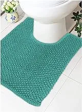 Home Town Plain Cotton Blue Bath Mat,40X50