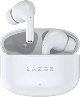 Lazor Surround EA227 TWS IN-Ear Earphones Light and Compact Design with HD sound, Touch Control, BT V 5.0, Bass Boost+, Type-C chrgering, White, Wireless