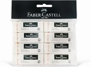 Faber-Castell Pvc Free Eraser Big Poly Bag Of 8Pc, Multicolor, Cx Colour, 188964