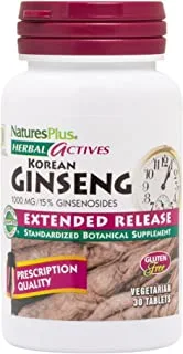 Natures Plus - Herbal Actives Korean Ginseng Extended Release 1000 Mg. 30 48366