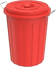 Cosmoplast 70L Round Plastic Drum with Lid, Red