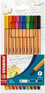 Stabilo Fineliner - point 88 - Wallet of 10 - Assorted Colours