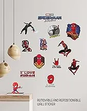 Marvel Spiderman No Way Home Boys Wall Decor Removable Art Wall Stickers Wall Decals For Boys Bedroom, Children'S Room, Nursery, And Playroom Official Marvel Product, Multicolor, Trha19230