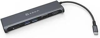 Adam Elements Casa A03 5 Port USb-C Hub With Vga And Hdmi- Grey