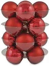 Dubai Garden Centre Christmas Glass Balls, 4 cm Size, Red Matt