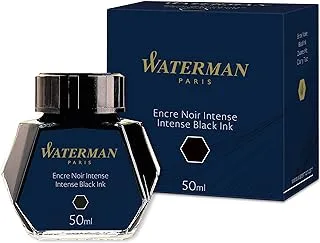 Waterman 50ml Ink Bottle For Fountain Pens, Intense Black Ink (S0110710)