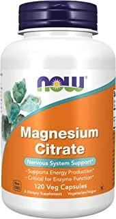 NOW Foods Magnesium Citrate Capsules, 400 Mg, 120-Count