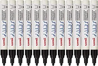 Uni-Ball 489355 Paint Marker Bullet Tip Medium Point Px20 Line Width 2.2 - 2.8 mm, Black, Pack 12