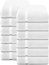 Trident Simply Fresh Wash Towel, 12 Piece, Super Soft, Highly Absorbent, Fresh Feel, Quick Dry, Easy Care, 586 Gsm Cotton Rich Towel White, Tt-Sfh499-12Wt-Wht, Wash Towel (12-Piece)