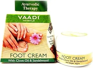 Vaadi Herbals Organic Foot Cream with Clove & Sandalwood Oil, 30 gms/1.1 oz.