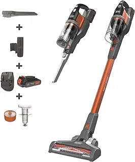 Black & Decker 18V 36Wh Cordless Stick Vacuum Cleaner 4in1 With 2.0Ah Lithium-Ion Battery, 40AW Suction Power, 650ml Dust Bowl with 70% Carpet Pickup POWERSERIES Extreme BHFEV182C-GB 2 Years Warranty