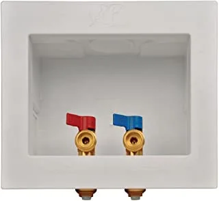 SharkBite 1/2 Inch x 3/4 Inch MHT Washing Machine Outlet Box, Push to Connect Brass Plumbing Fittings, PEX Pipe, Copper, CPVC, 24763