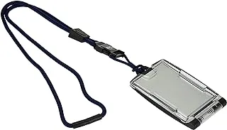 Ek Usa Fips 201 One Hander Id Card Holder With Lanyard, Secure Badge For Cac Card, 2 Sided – Navy