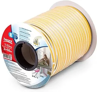 Beorol Sealing Tape Self Adhesive 'E' Profile White 2 X 50Mtrs Dtebe Beorol