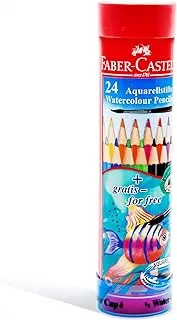 Faber-Castell Fish Design Water Colour Pencils 24 Colour In A Round Metal Tin