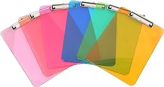 Amazon Basics Plastic Clipboards, Pack of 6, Letter, Assorted Color