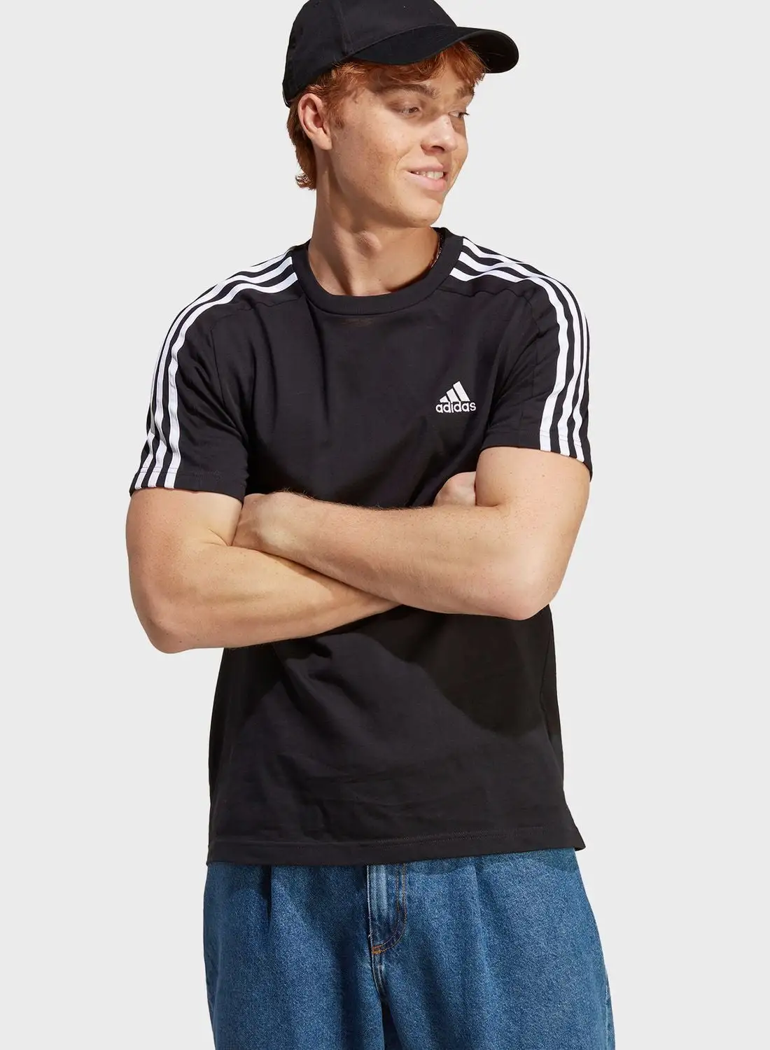 Adidas 3 Stripe Single Jersey T-shirt