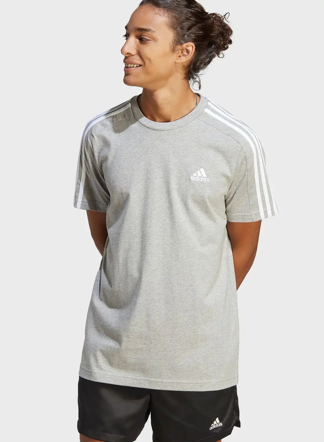 Adidas 3 Stripes Single Jersey T-Shirt