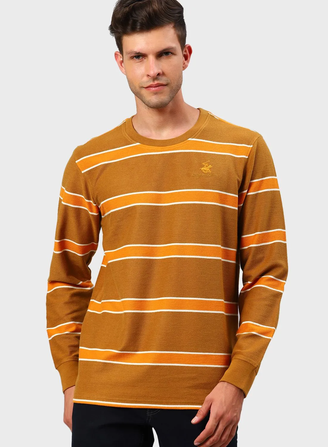 bhpoloclub Striped Crew Neck T-Shirt