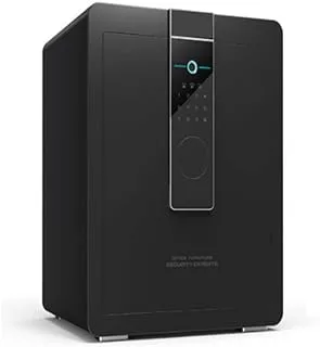 خزنة من COOLBABY Deluxe Biometric Fingerprint Safe ، خزنة لأمن المنزل مع لوحة مفاتيح رقمية تعمل باللمس ، تخزين مستندات المجوهرات الثمينة - أسود - 45 سم