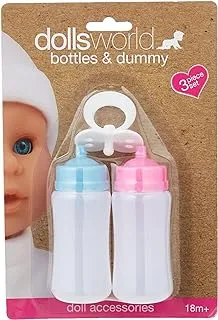 Bottles & Dummy 2 Btls W/Lid N Dolls Dummy