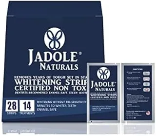 Jadole Naturals Teeth Whitening Strips Pack of 28 | Enamel safe teeth whitening Dental Care Kit | Dentist Formulated and Certified Non-Toxic - Sensitivity Free