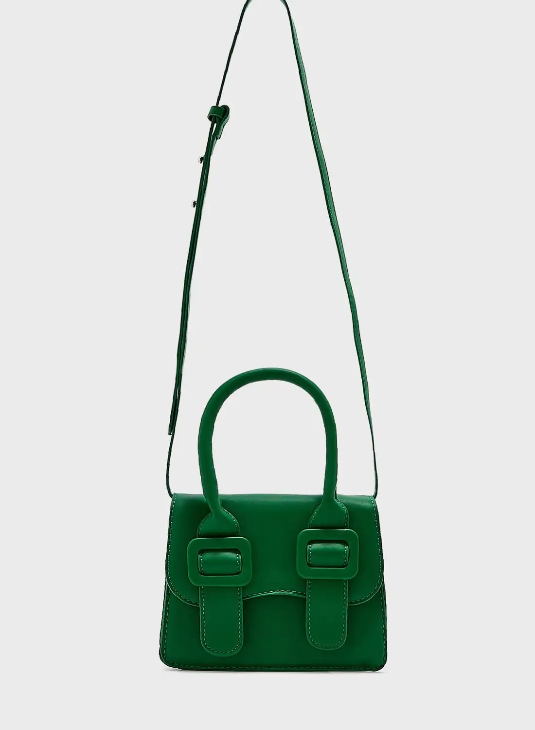 Ginger Tonal Buckle Satchel Bag