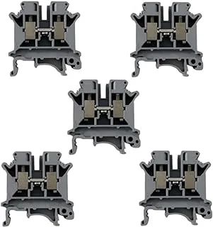 Melfi™ Terminal Block Wire Connector 6mm², 57A, 24-8AWG Current, Universal Neutral Class Connector Screw Terminal Block Strips Pass-Through (Pack of 5)