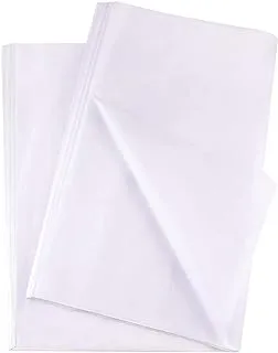 Red Dot Gift® Tissue Paper 50 Sheets White wrapping DIY tissues 50 * 75 cm,17 gram use for T Shirt,Dress,Abayas Wrapping. (White, 50*75cm)