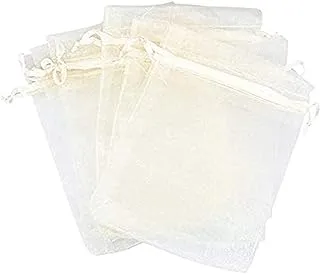 REDDOTGIFT® Pack of 100 Drawstring Organza Pouches Size : 7x9cm, Gift Pouches (Beige)