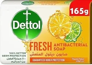 Dettol Fresh Anti-Bacterial Bathing Soap Bar, Citrus & Orange Blossom Fragrance, 165G - Pack Of 6