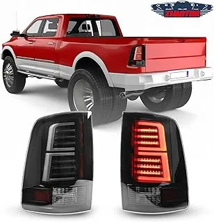 I1MOTOR Full LED Tail Lights for 2009-2018 Dodge Ram 1500 2500 3500 Taillights Car Rear Sequential DRL Turn Signal Light Automotive Brake Lamps Assembly Replacement Driver & Passenger Side,Smoke