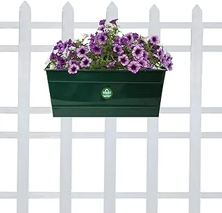 TrustBasket Rectangular Railing Planter 12 Inch Dark Green