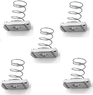 Biella™ Strut Channel Nuts, M10 - Spring Channel Nuts with Zinc Electroplate Finish, Long Spring Nuts Great for Use with Strut Channel (5 Pack)