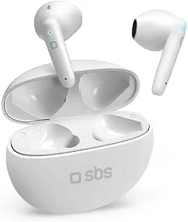 SBS Twin Pure Drops, Environmental Noise Cancellation Earphones with Microphone, True Wireless, Fast Charging, Comfortable All Day Fit, White