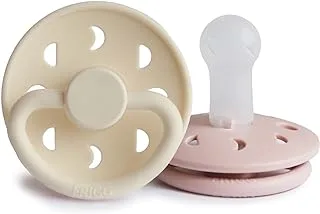 FRIGG Moon Phase Silicone Baby Pacifier 6-18M 2-Pack Blush/Cream - Size 2