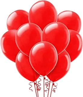 R-moment Rosymoment 12 Inch Metalic Latex Balloon 40 Pieces Pack Red Balloons For Birthday Party Wedding Anniversary Decorations, Color Red, MB40RED