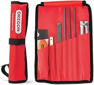 Oregon Universal Chainsaw Field Sharpening Kit - Includes 5/32-inch, 3/16-inch, and 7/32-inch Round Files, Flat File, Handle, Filing Guide, and Pouch