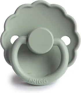 FRIGG Daisy Silicone Baby Pacifier 0-6 Months | Soothing Comfort Pacifiers with Click-Lock System | 1 Pack Soother | BPA-Free New Born Baby Items — Sage