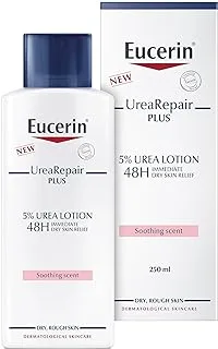 لوشن الجسم Eucerin Urea Repair Plus 5٪ Urea Body Lotion ، راحة فورية لمدة 48 ساعة من البشرة الجافة ، تقلل الجلد المتعرج والخشونة ، رائحة مهدئة ، 250 مل