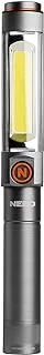 NEBO Franklin Dual 500 Lumens Flashlight | Black LED Rechargeable Dual Work Light & Spot Light | 7 Lighting Modes with Magnetic Base, NEB-WLT-0022-G, White