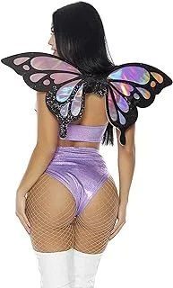 Forplay Women's Iridescent Purple Vinyl Butterfly Costume Wings, O/S, One Size